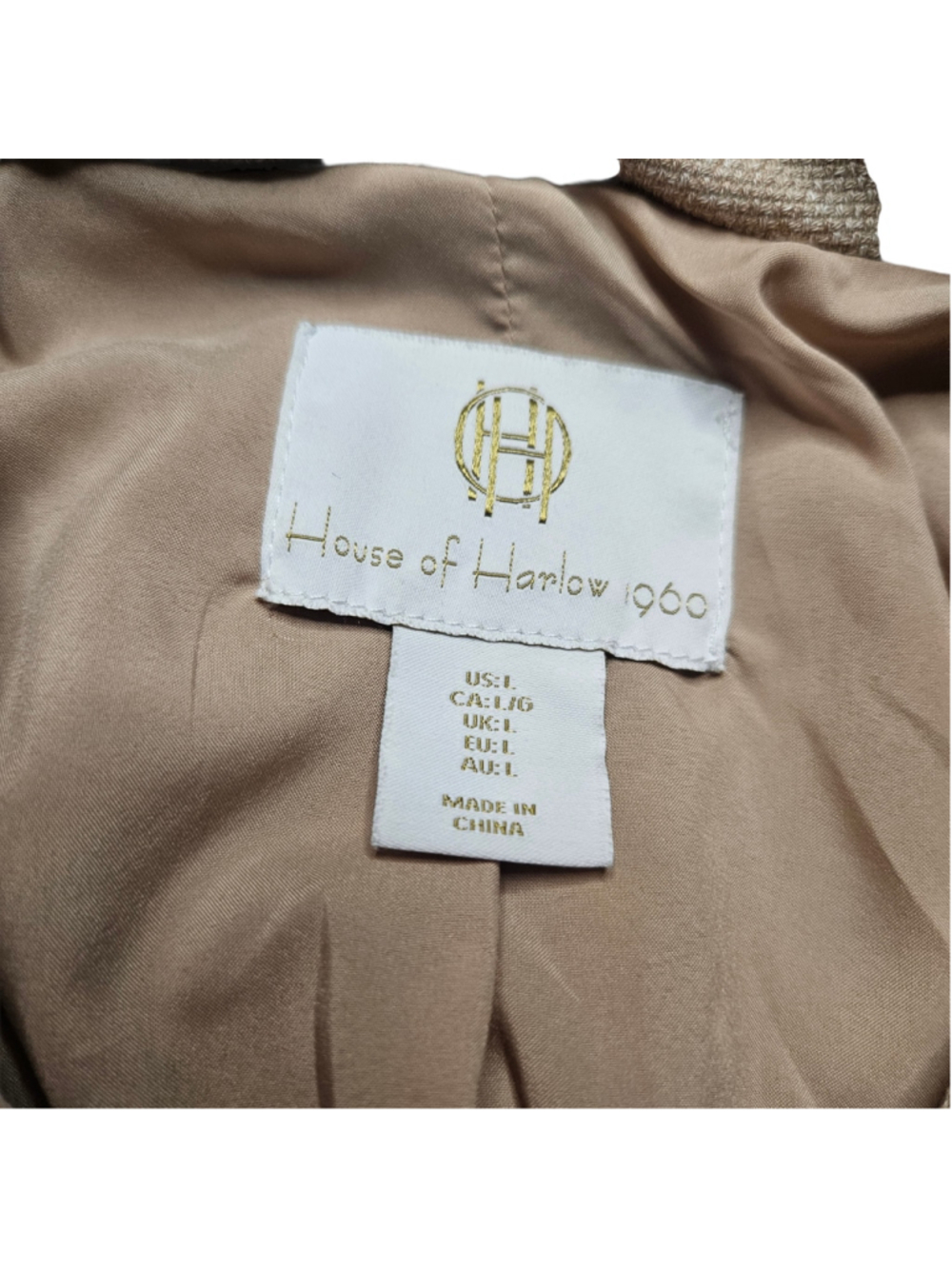House of Harlow 1960 Large Beige Cropped Blazer Jacket - Picture 4 of 11